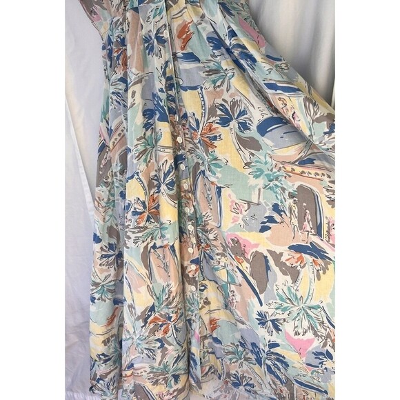 VTG Carol Anderson California Midi Dress Pastel Beach Vacation Button Front - Picture 4 of 11